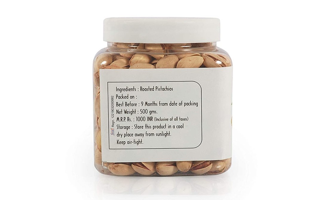 NaturePlatter Roasted Pistachios    Plastic Jar  500 grams